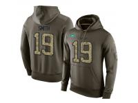 Men Nike NFL New York Jets #19 Devin Smith Olive Salute To Service KO Performance Hoodie