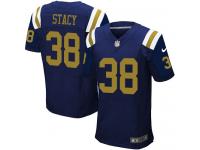 Men Nike NFL New York Jets #38 Zac Stacy Authentic Elite Navy Blue Jersey