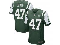 Men Nike NFL New York Jets #47 Kellen Davis Authentic Elite Home Green Jersey