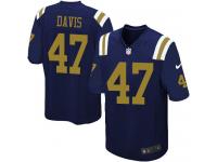Men Nike NFL New York Jets #47 Kellen Davis Navy Blue Game Jersey