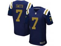 Men Nike NFL New York Jets #7 Geno Smith Authentic Elite Navy Blue Jersey