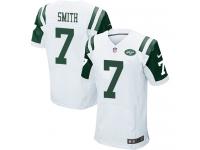 Men Nike NFL New York Jets #7 Geno Smith Authentic Elite Road White Jersey