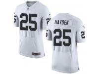 Men Nike NFL Oakland Raiders #25 D.J.Hayden Authentic Elite Road White Jersey