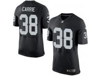 Men Nike NFL Oakland Raiders #38 T.J. Carrie Authentic Elite Home Black Jersey