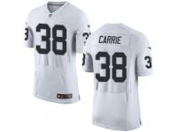 Men Nike NFL Oakland Raiders #38 T.J. Carrie Authentic Elite Road White Jersey