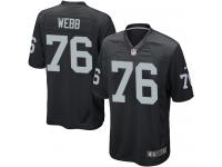 Men Nike NFL Oakland Raiders #76 J'Marcus Webb JMarcus Webb Home Black Game Jersey