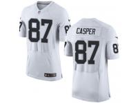 Men Nike NFL Oakland Raiders #87 Dave Casper Authentic Elite Road White Jersey