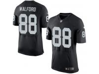 Men Nike NFL Oakland Raiders #88 Clive Walford Authentic Elite Home Black Jersey