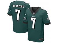 Men Nike NFL Philadelphia Eagles #7 Sam Bradford Authentic Elite Home Midnight Green Jersey