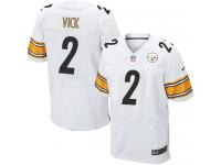 Men Nike NFL Pittsburgh Steelers #2 Michael Vick Authentic Elite Road White Jersey