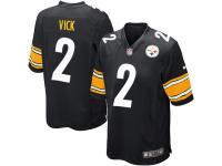 Men Nike NFL Pittsburgh Steelers #2 Michael Vick Home Black Game Jersey