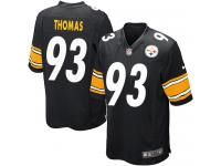 Men Nike NFL Pittsburgh Steelers #93 Cam Thomas Home Black Game Jersey
