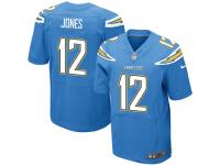 Men Nike NFL San Diego Chargers #12 Jacoby Jones Authentic Elite Electric Blue Jersey