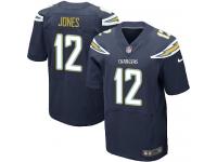 Men Nike NFL San Diego Chargers #12 Jacoby Jones Authentic Elite Home Navy Blue Jersey