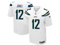 Men Nike NFL San Diego Chargers #12 Jacoby Jones Authentic Elite Road White Jersey