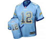 Men Nike NFL San Diego Chargers #12 Jacoby Jones Electric Blue Drift Fashion Limited Jersey