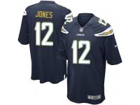 Men Nike NFL San Diego Chargers #12 Jacoby Jones Home Navy Blue Game Jersey