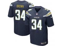 Men Nike NFL San Diego Chargers #34 Donald Brown Authentic Elite Home Navy Blue Jersey