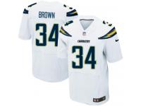 Men Nike NFL San Diego Chargers #34 Donald Brown Authentic Elite Road White Jersey