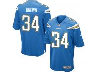 Men Nike NFL San Diego Chargers #34 Donald Brown Electric Blue Game Jersey