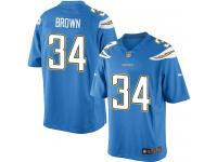 Men Nike NFL San Diego Chargers #34 Donald Brown Electric Blue Limited Jersey