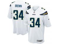 Men Nike NFL San Diego Chargers #34 Donald Brown Road White Game Jersey