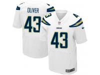Men Nike NFL San Diego Chargers #43 Branden Oliver Authentic Elite Road White Jersey