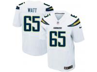 Men Nike NFL San Diego Chargers #65 Chris Watt Authentic Elite Road White Jersey
