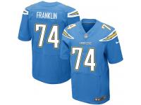 Men Nike NFL San Diego Chargers #74 Orlando Franklin Authentic Elite Electric Blue Jersey