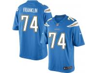 Men Nike NFL San Diego Chargers #74 Orlando Franklin Electric Blue Limited Jersey