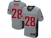 Men Nike NFL San Francisco 49ers #28 Carlos Hyde Grey Shadow Limited Jersey
