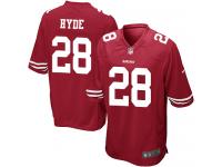 Men Nike NFL San Francisco 49ers #28 Carlos Hyde Home Red Game Jersey