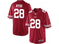 Men Nike NFL San Francisco 49ers #28 Carlos Hyde Home Red Limited Jersey