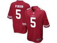 Men Nike NFL San Francisco 49ers #5 Bradley Pinion Home Red Game Jersey