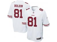 Men Nike NFL San Francisco 49ers #81 Anquan Boldin Road White Game Jersey