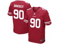 Men Nike NFL San Francisco 49ers #90 Glenn Dorsey Authentic Elite Home Red Jersey
