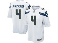 Men Nike NFL Seattle Seahawks #4 Steven Hauschka Road White Game Jersey