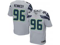Men Nike NFL Seattle Seahawks #96 Cortez Kennedy Authentic Elite Grey Jersey