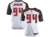 Men Nike NFL Tampa Bay Buccaneers #94 George Johnson Authentic Elite Road White Jersey