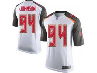 Men Nike NFL Tampa Bay Buccaneers #94 George Johnson Road White Game Jersey