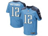 Men Nike NFL Tennessee Titans #12 Charlie Whitehurst Authentic Elite Home Light Blue Jersey