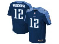 Men Nike NFL Tennessee Titans #12 Charlie Whitehurst Authentic Elite Navy Blue Jersey