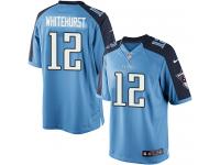 Men Nike NFL Tennessee Titans #12 Charlie Whitehurst Home Light Blue Limited Jersey