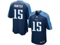 Men Nike NFL Tennessee Titans #15 Justin Hunter Navy Blue Game Jersey