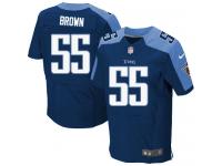 Men Nike NFL Tennessee Titans #55 Zach Brown Authentic Elite Navy Blue Jersey