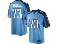 Men Nike NFL Tennessee Titans #73 Jeremiah Poutasi Home Light Blue Limited Jersey