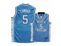 Men Nike North Carolina #5 Ty Lawson Blue Authentic NCAA Jersey