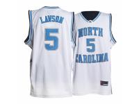 Men Nike North Carolina #5 Ty Lawson White Authentic NCAA Jersey