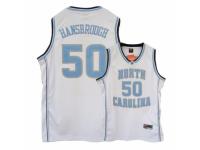 Men Nike North Carolina #50 Tyler Hansbrough White Authentic NCAA Jersey
