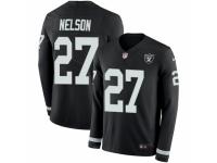 Men Nike Oakland Raiders #27 Reggie Nelson Limited Black Therma Long Sleeve NFL Jersey